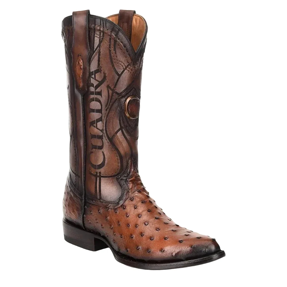 Bota Cuadra Avestruz Brandy Oval